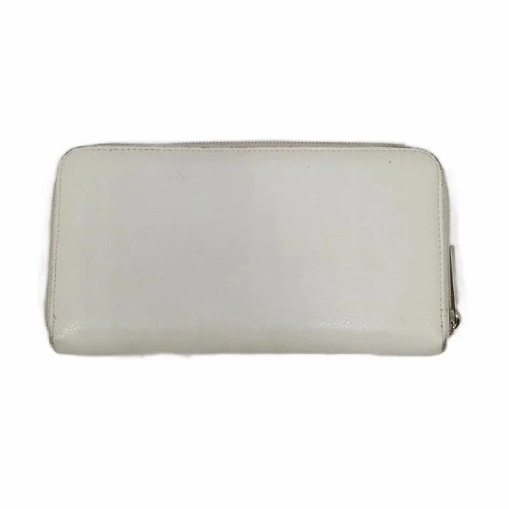 Chanel CC Logo Caviar Leather Wallet Zip Around Coin Purse Ivory — view 2