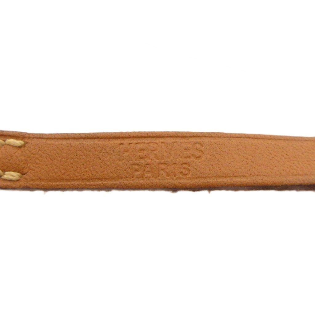 Hermes Hapi 3 Leather Bracelet H Buckle Brown Silver Colored — view 5