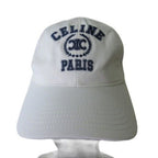 Celine Cap Hat Logo Embroidery White