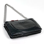 Chanel Shoulder Bag CC Logo Camellia Leather Black — view 2