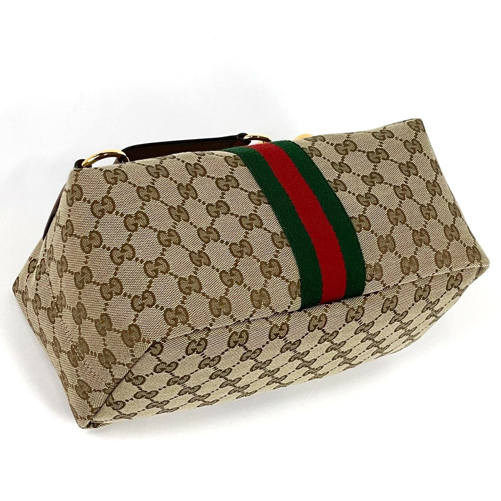 Gucci Vanity Medium Top Handle Bag 3way Double G GG Canvas Brown — view 2