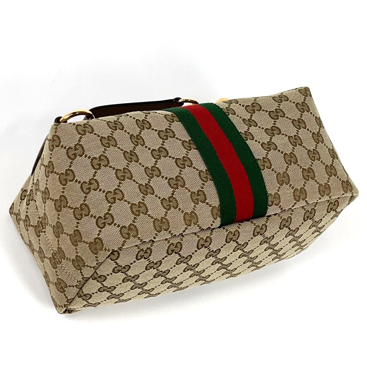Gucci Vanity Medium Top Handle Bag 3way Double G GG Canvas Brown — view 2