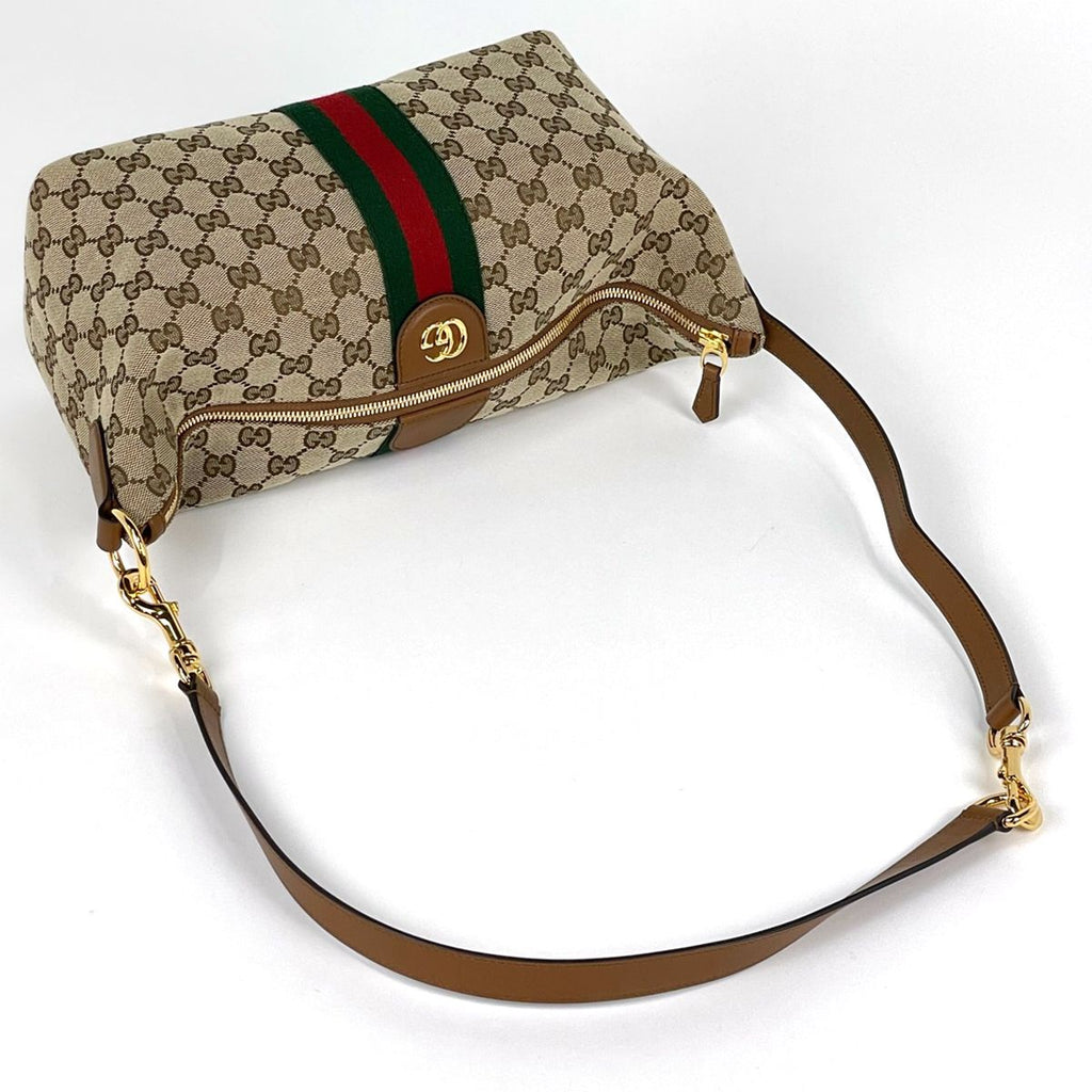 Gucci Vanity Medium Top Handle Bag 3way Double G GG Canvas Brown — view 5