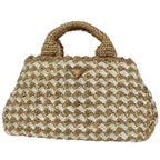 Prada Canapa Tote Raffia Brown