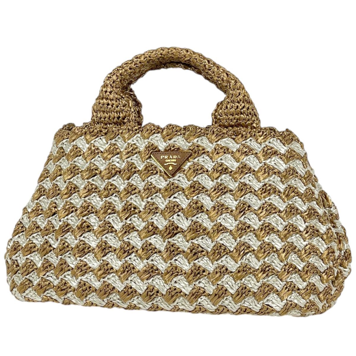 Prada Canapa Tote Raffia Brown