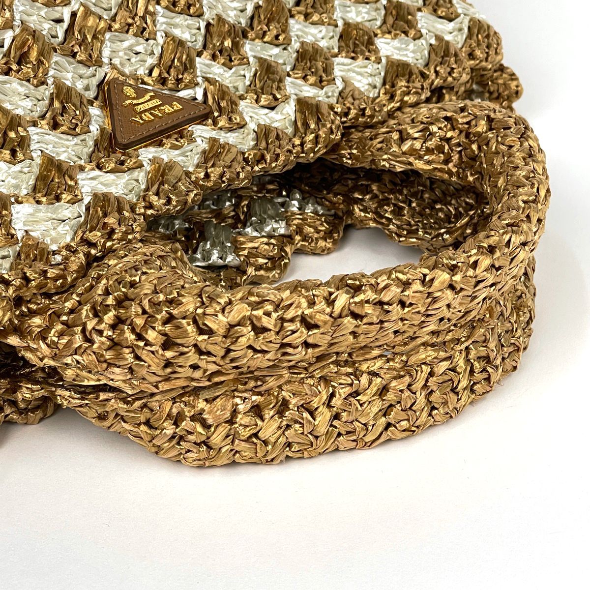 Prada Canapa Tote Raffia Brown — view 6