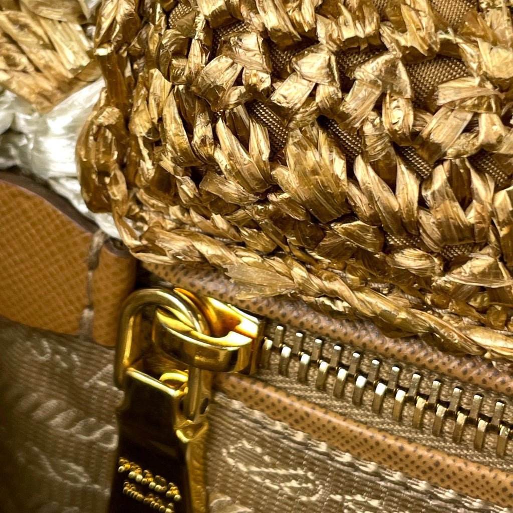 Prada Canapa Tote Raffia Brown — view 8