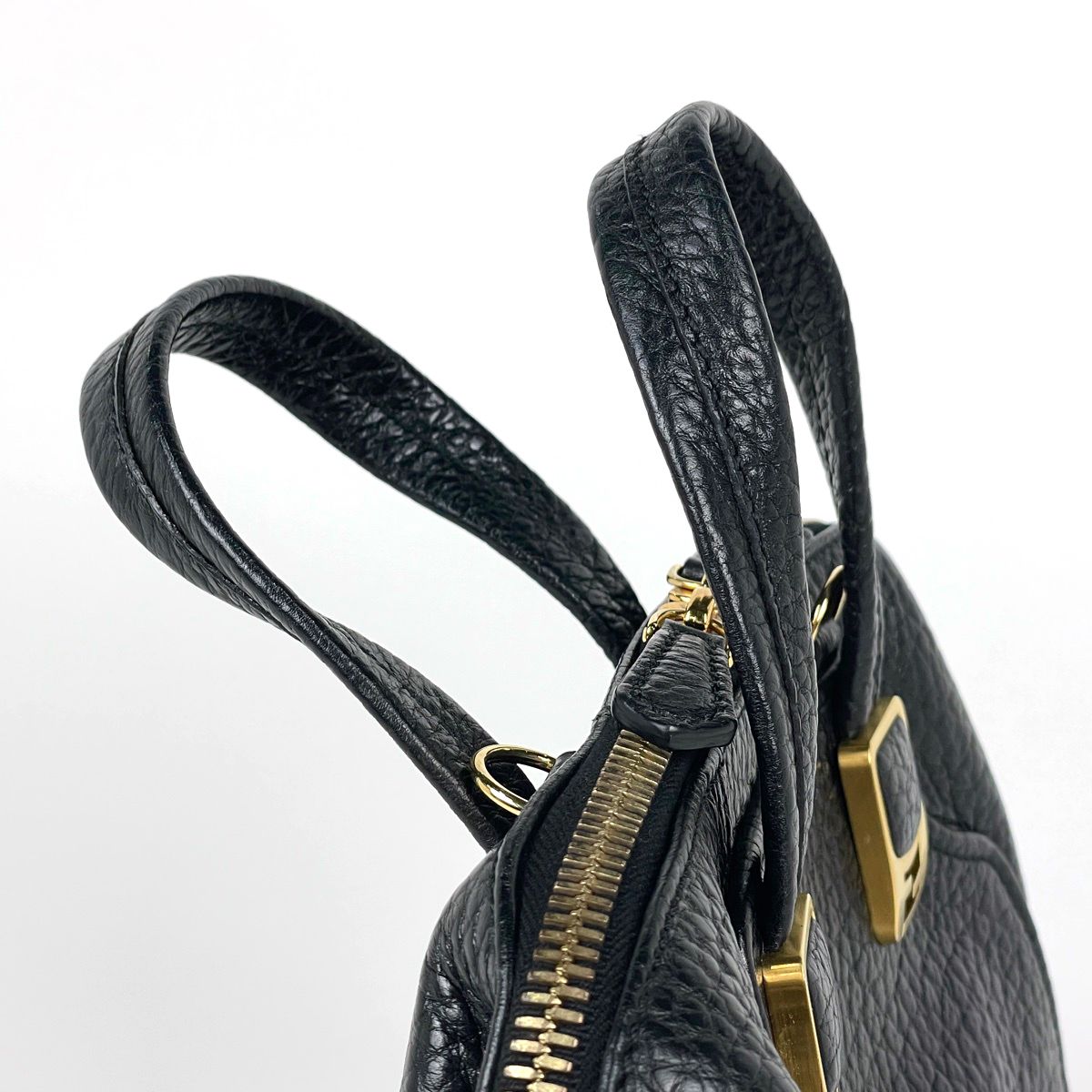Fendi Chameleon Handbag 2-Way Leather Black — view 5