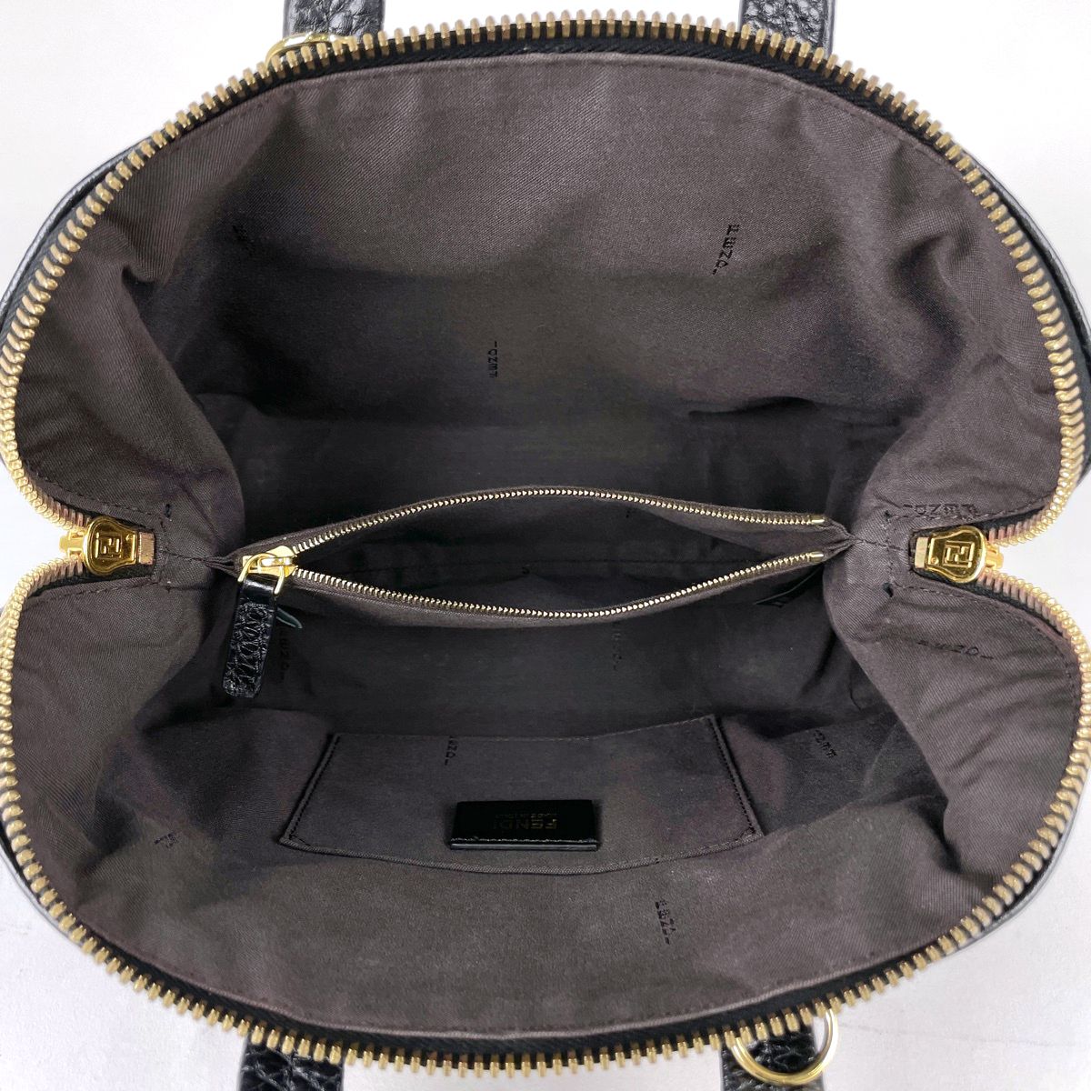 Fendi Chameleon Handbag 2-Way Leather Black — view 8