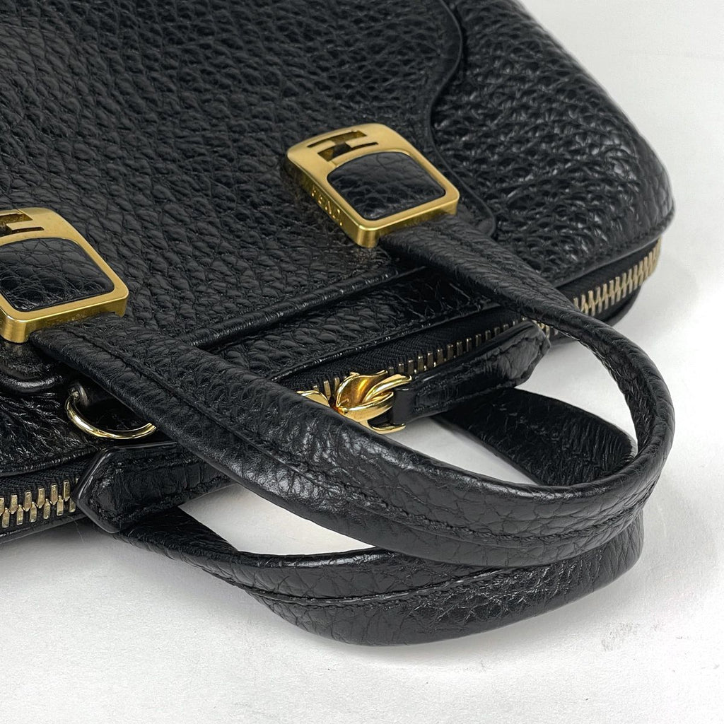 Fendi Chameleon Handbag 2-Way Leather Black — view 6