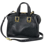 Fendi Chameleon Handbag 2-Way Leather Black