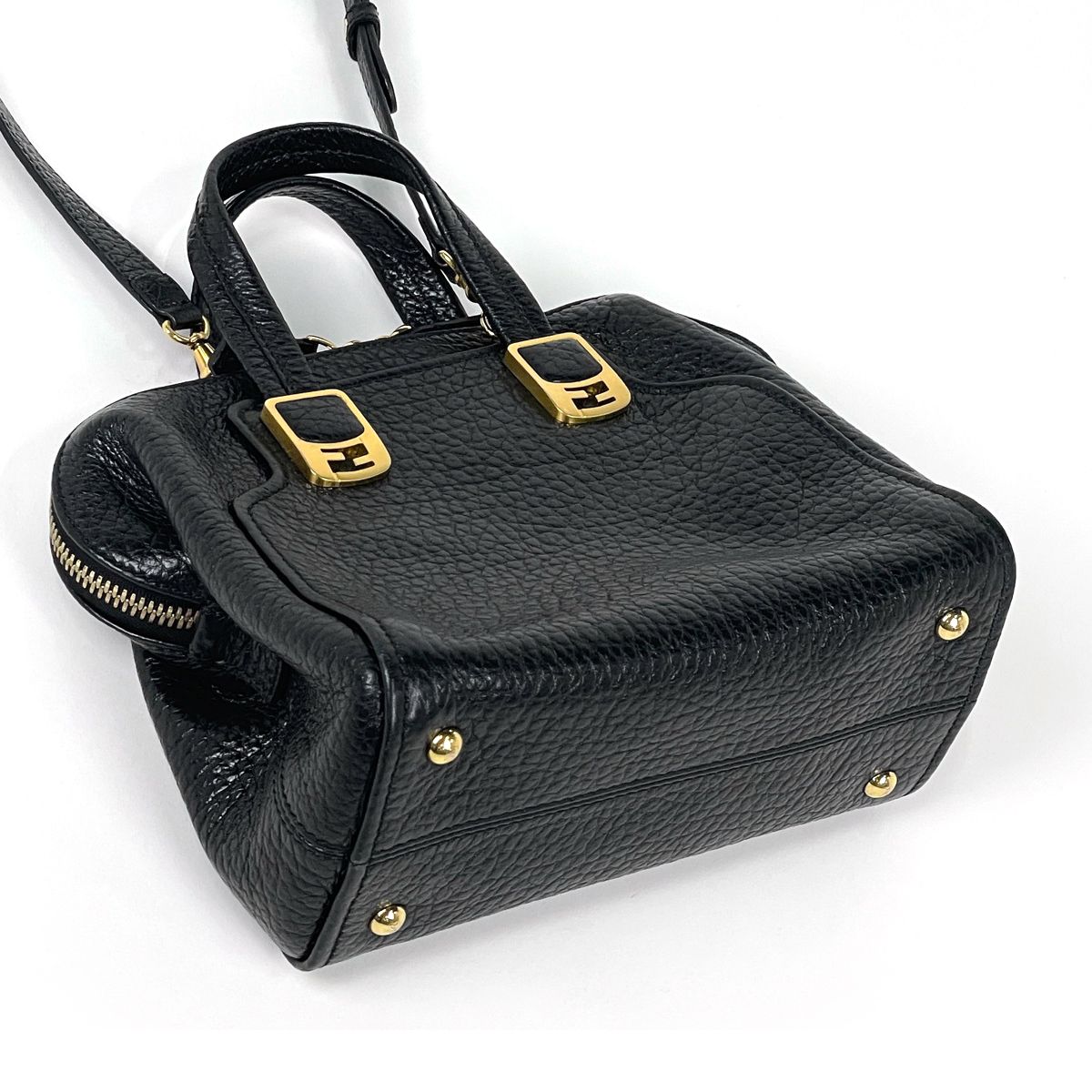 Fendi Chameleon Handbag 2-Way Leather Black — view 2