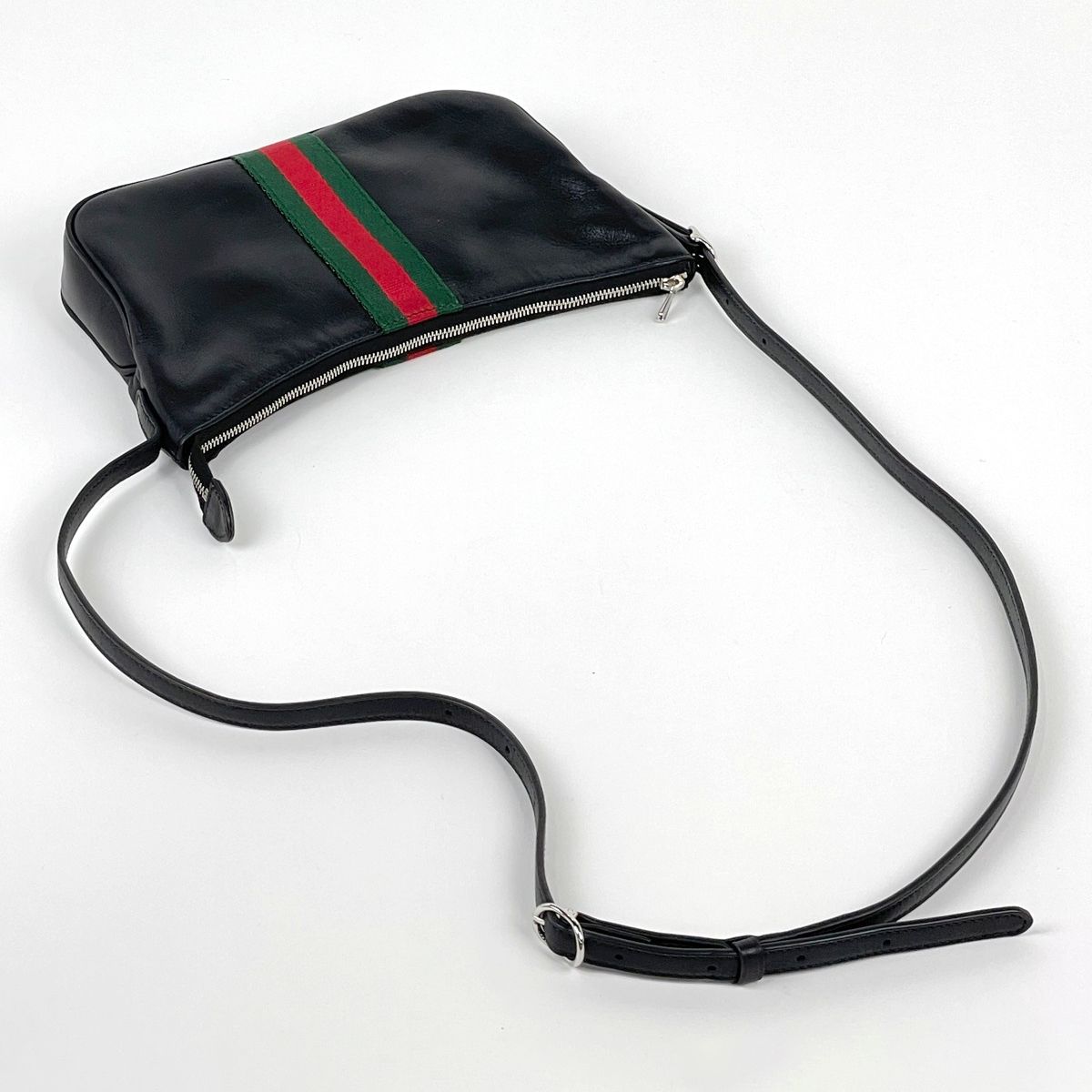 Gucci Lunetta Small Cross Belt Bag Leather Black — view 7