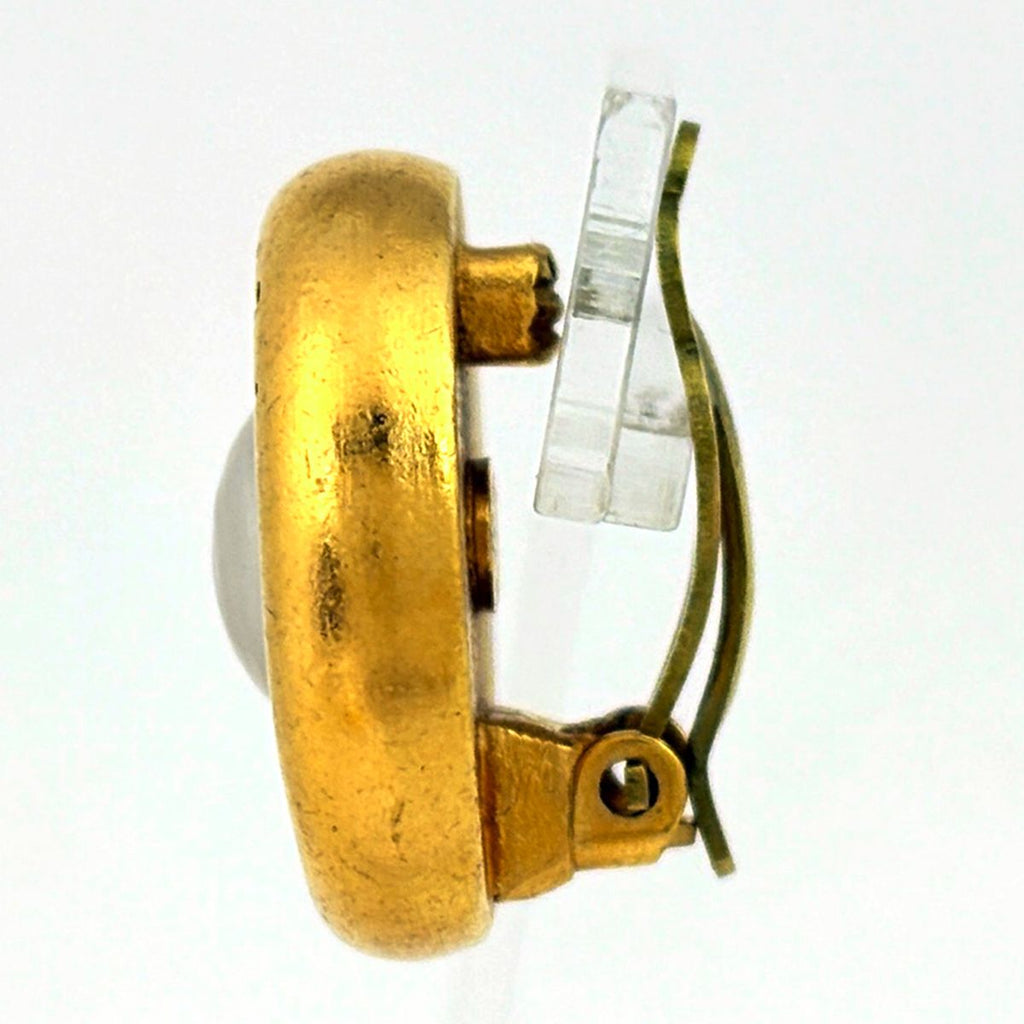Chanel Earrings Faux Pearl Gold — view 2