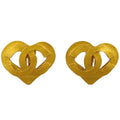Chanel Earrings CC Logo Heart Gold Plated