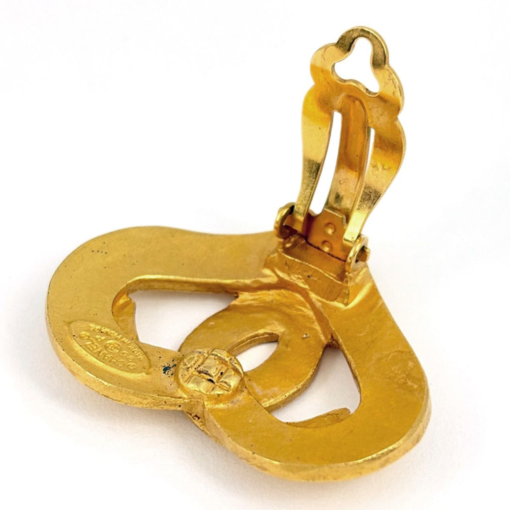 Chanel Earrings CC Logo Heart Gold Plated — view 3