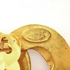 Chanel Earrings CC Logo Heart Gold Plated — view 5
