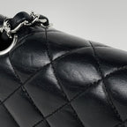 Chanel Shoulder Bag Quilted Double Flap CC Logo Leather Black — view 4