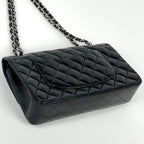 Chanel Shoulder Bag Quilted Double Flap CC Logo Leather Black — view 2