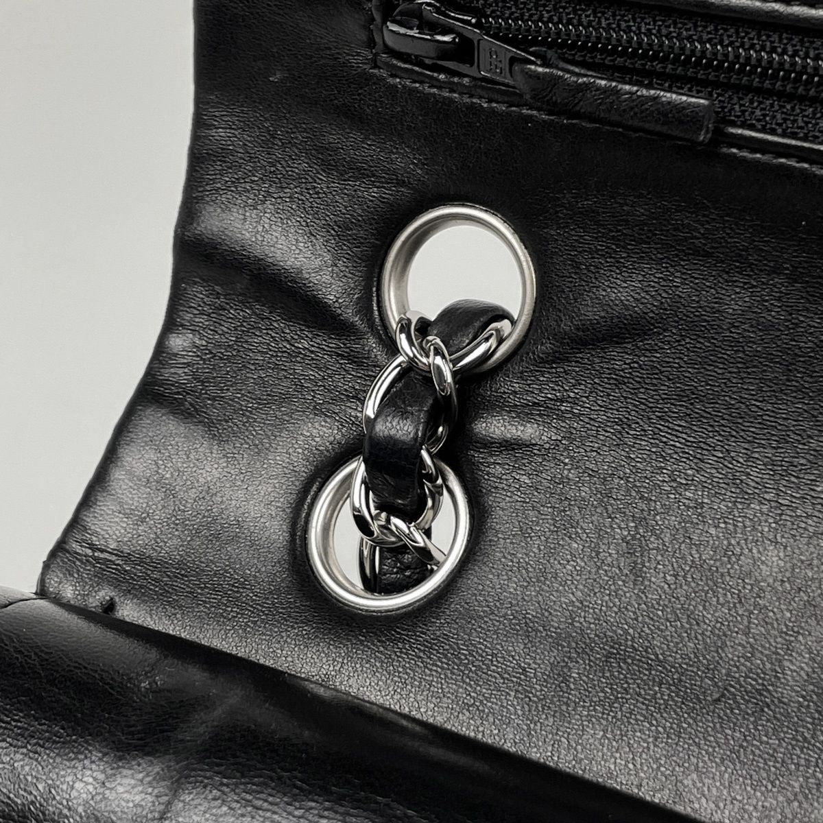 Chanel Shoulder Bag Quilted Double Flap CC Logo Leather Black — view 6