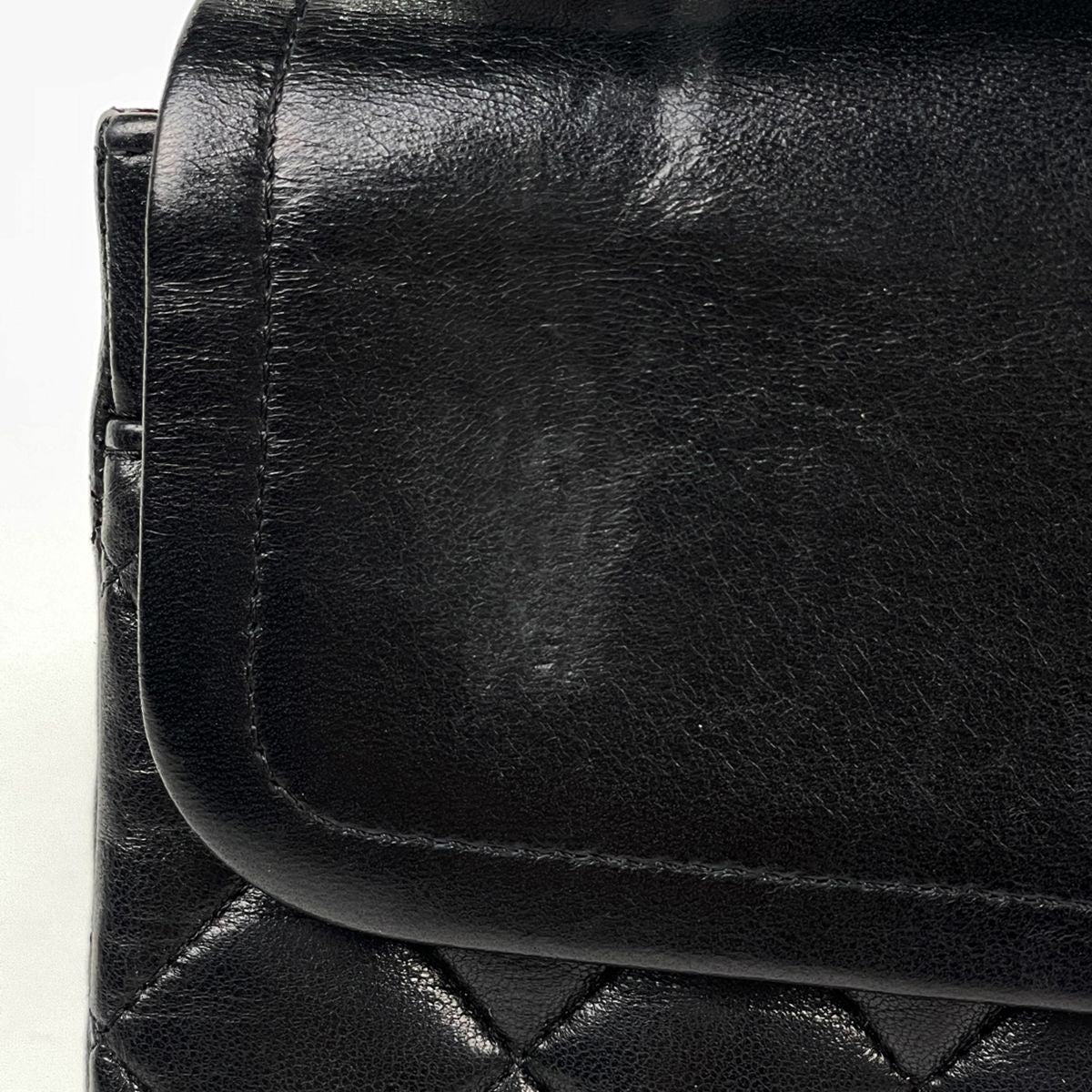 Chanel Shoulder Bag Quilted Double Flap CC Logo Leather Black — view 7