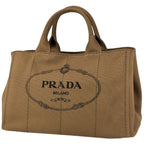 Prada Tote Canapa 2-Way Canvas Brown