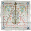 Hermes Carre 90 la Musique Des Spheres Scarf Music Played by Silk White