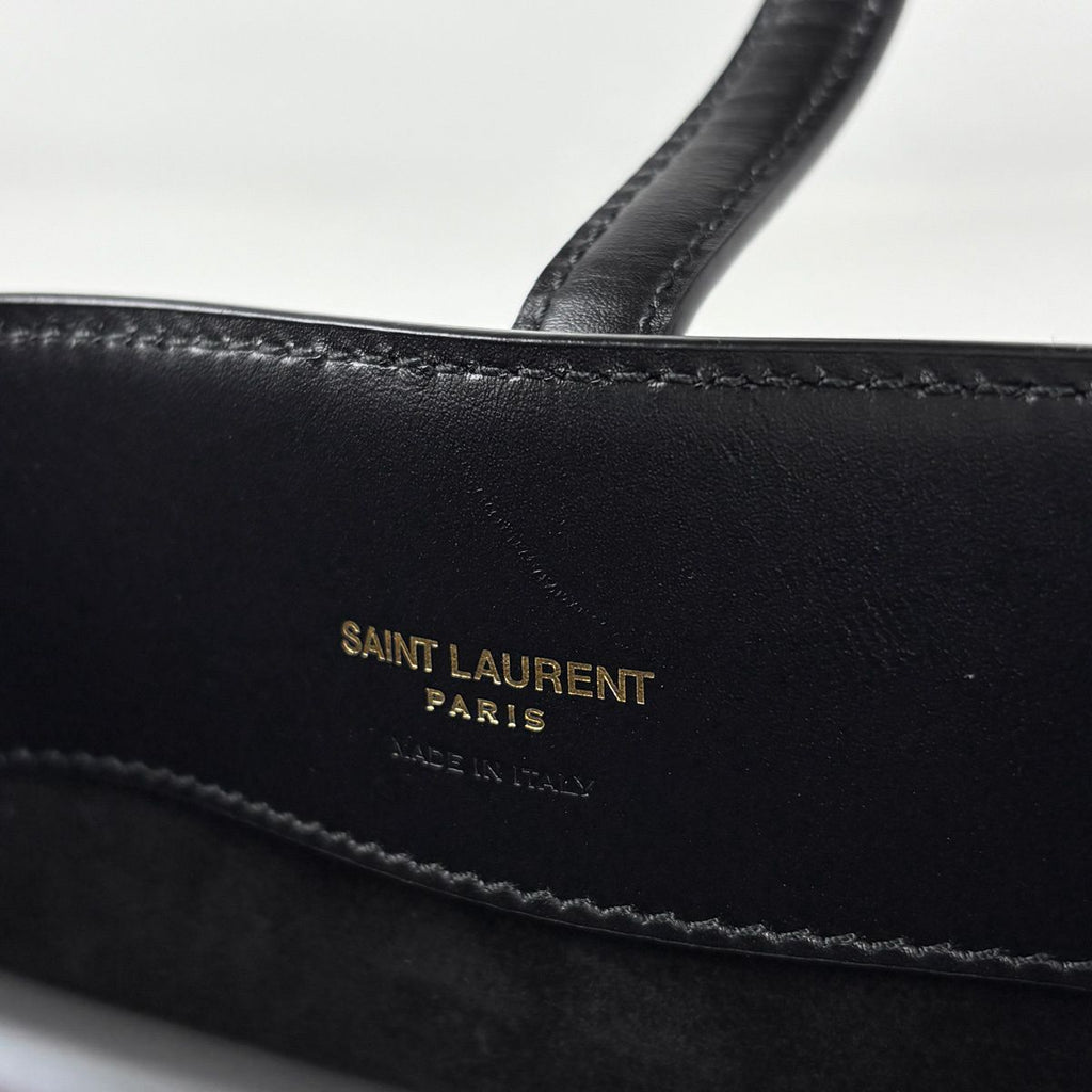 Saint Laurent Paris le 37 Mini Bucket Bag 2-Way Leather Black — view 6