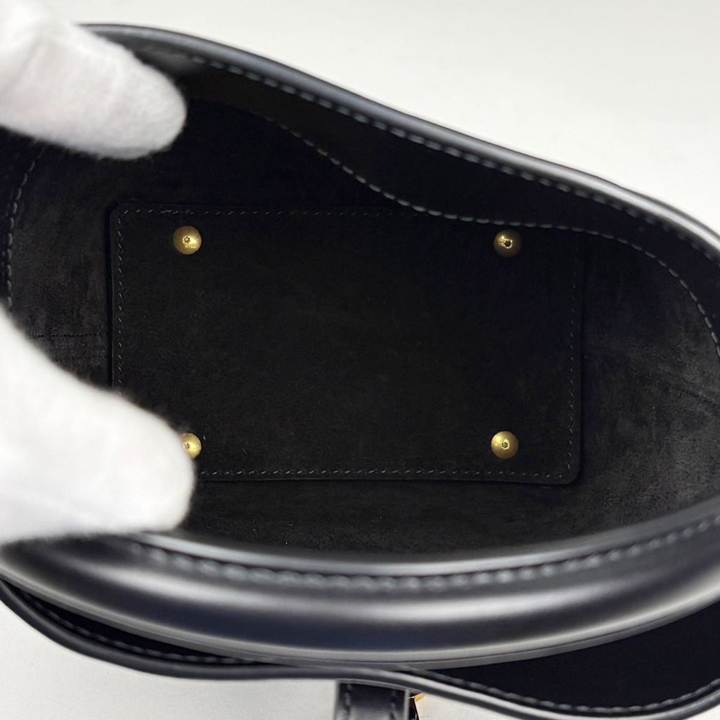 Saint Laurent Paris le 37 Mini Bucket Bag 2-Way Leather Black — view 7