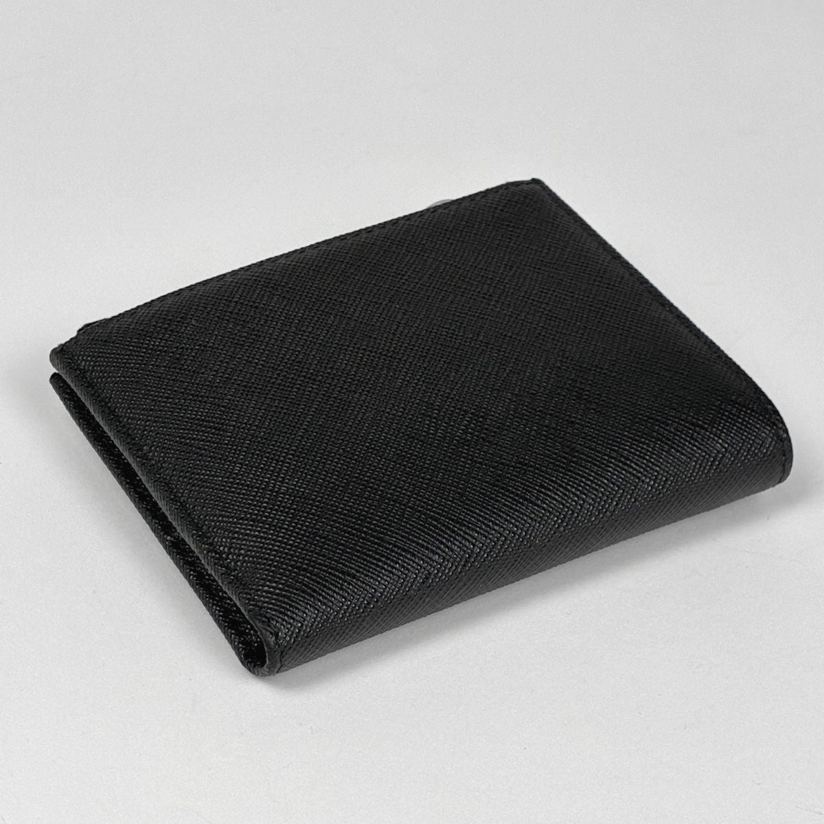 Prada Saffiano Triangle Wallet Bifold Leather Nero — view 2