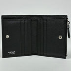 Prada Saffiano Triangle Wallet Bifold Leather Nero — view 5