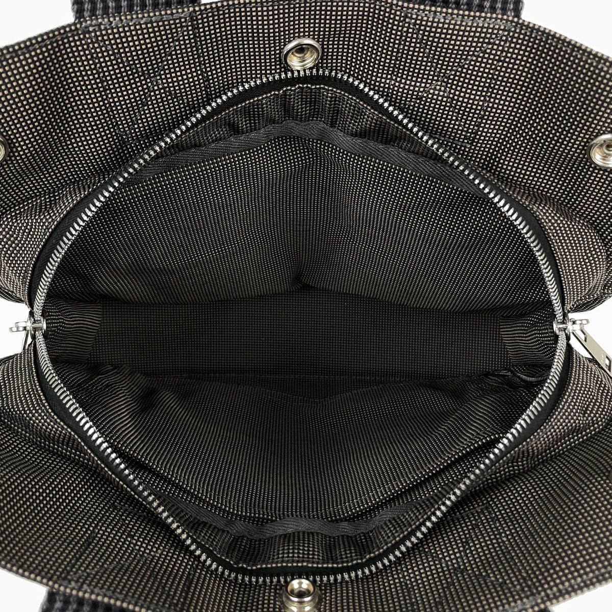 Hermes Herline PM Tote Nylon Canvas Gray Black — view 5