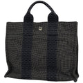 Hermes Herline PM Tote Nylon Canvas Gray Black