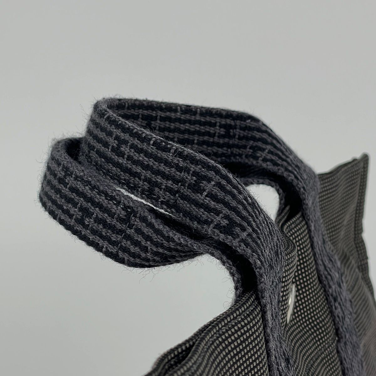 Hermes Herline PM Tote Nylon Canvas Gray Black — view 4