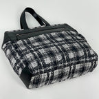 Chanel Tote CC Logo Tweed Print Nylon Black — view 2