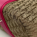 Dior Tote Street Chic Trotter Pattern Canvas Brown Pink — view 3
