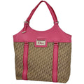 Dior Tote Street Chic Trotter Pattern Canvas Brown Pink