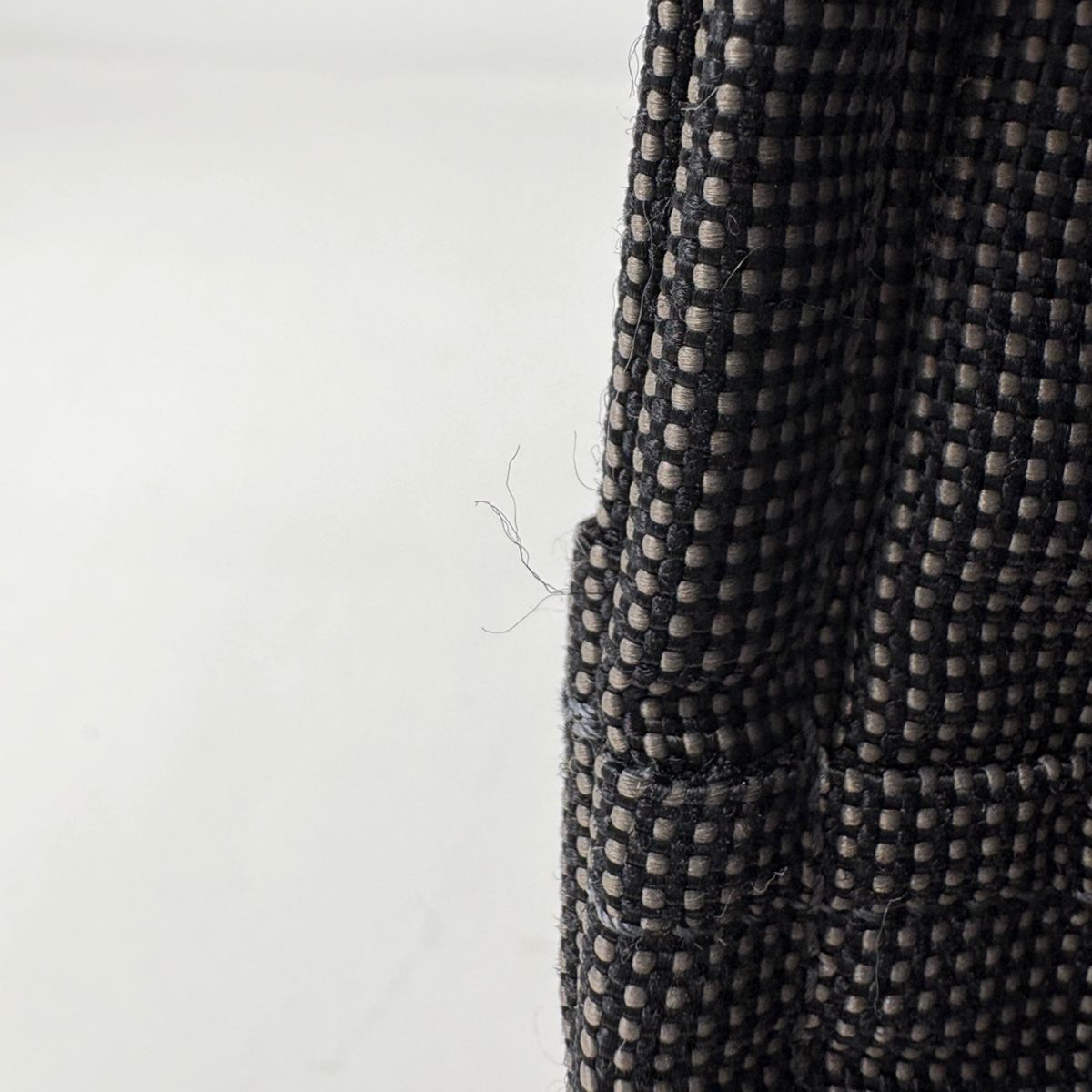 Hermes Herline MM Tote Nylon Canvas Gray Black — view 4