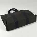 Hermes Herline MM Tote Nylon Canvas Gray Black — view 2