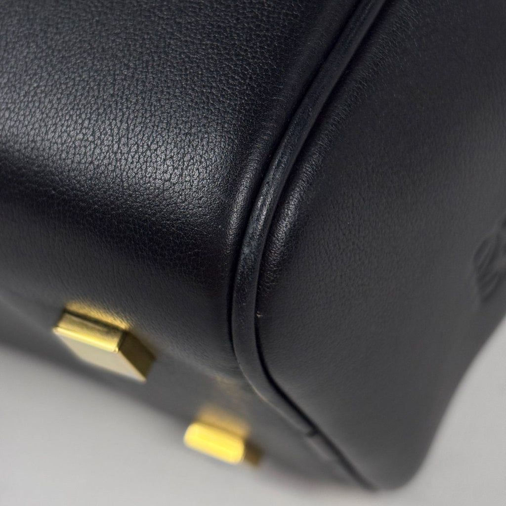 Loewe Handbag Amazona 19 Square Bag 2-Way Anagram Leather Black Navy — view 3