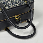Loewe Handbag Amazona 19 Square Bag 2-Way Anagram Leather Black Navy — view 5