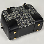 Loewe Handbag Amazona 19 Square Bag 2-Way Anagram Leather Black Navy — view 2
