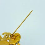 Chanel Brooch CC Logo Color Stone Gold Blue — view 3