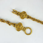 Chanel Necklace CC Logo Clover Color Stone Gold Black — view 3