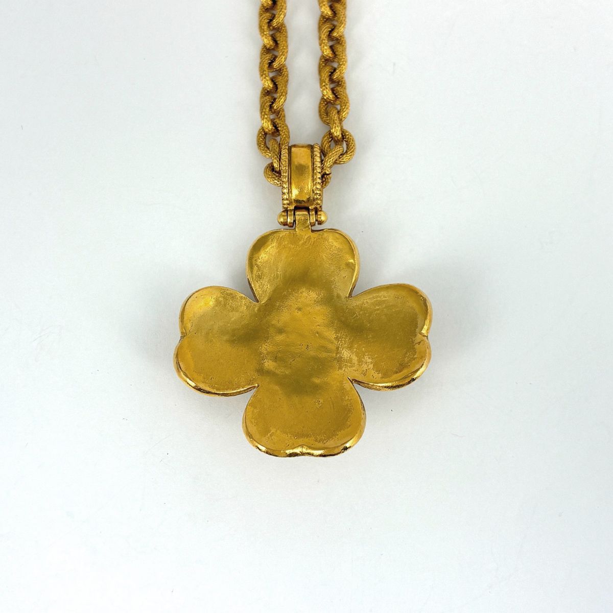 Chanel Necklace CC Logo Clover Color Stone Gold Black — view 2