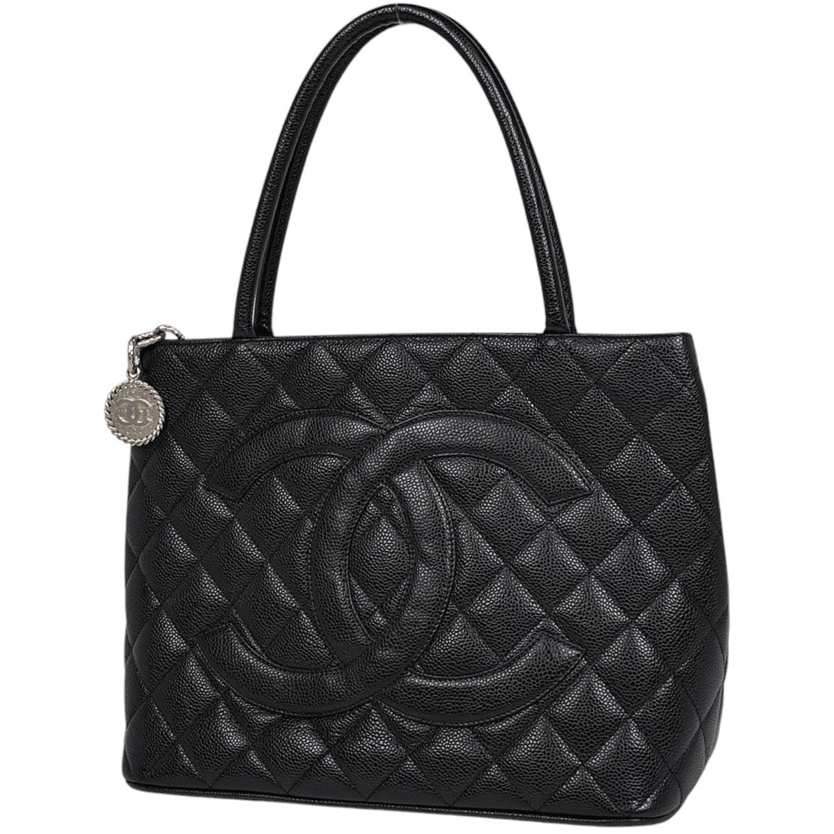 Chanel Reissue Tote CC Logo Caviar Leather Black