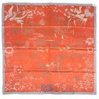 Hermes Carre 90 Mille Feuilles de Soie Scarf Feuille de Double Face Silk Gray — view 2