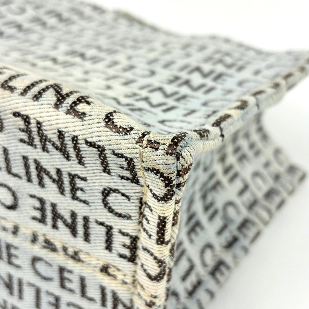 Celine Tote Small Cabas Thais 2-Way Triomphe Canvas White Brown — view 3