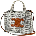 Celine Tote Small Cabas Thais 2-Way Triomphe Canvas White Brown
