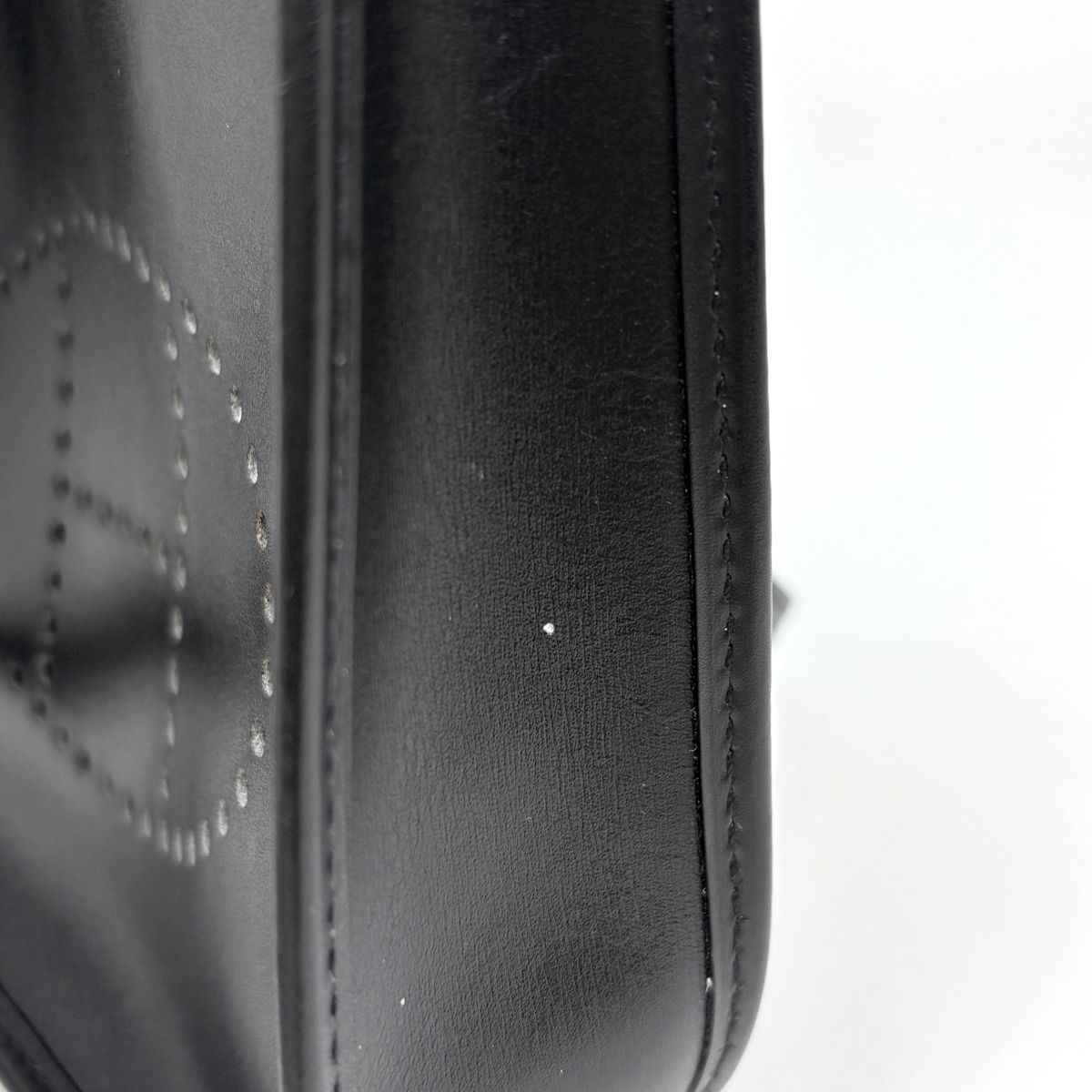 Hermes Evelyne TPM Shoulder Bag Mini Perforated Box Calf Black — view 4
